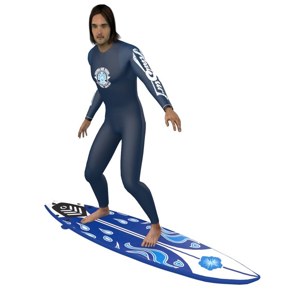 3D pack rigged surfer model - TurboSquid 1326030
