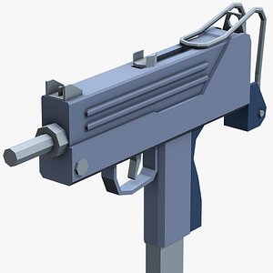 Stylized Mac-10 SMG Low Poly Mobile Ready