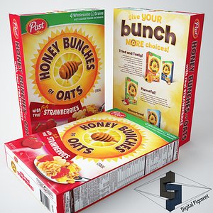 3d model of honey bunches oats strawberry