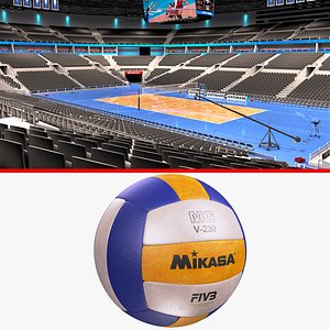 Volleyball Arena and Volleyball Ball 3D model