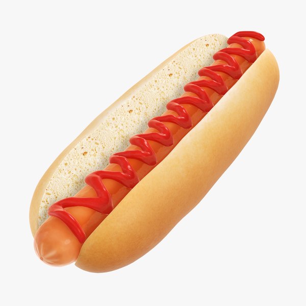 3D model dog hot ketchup