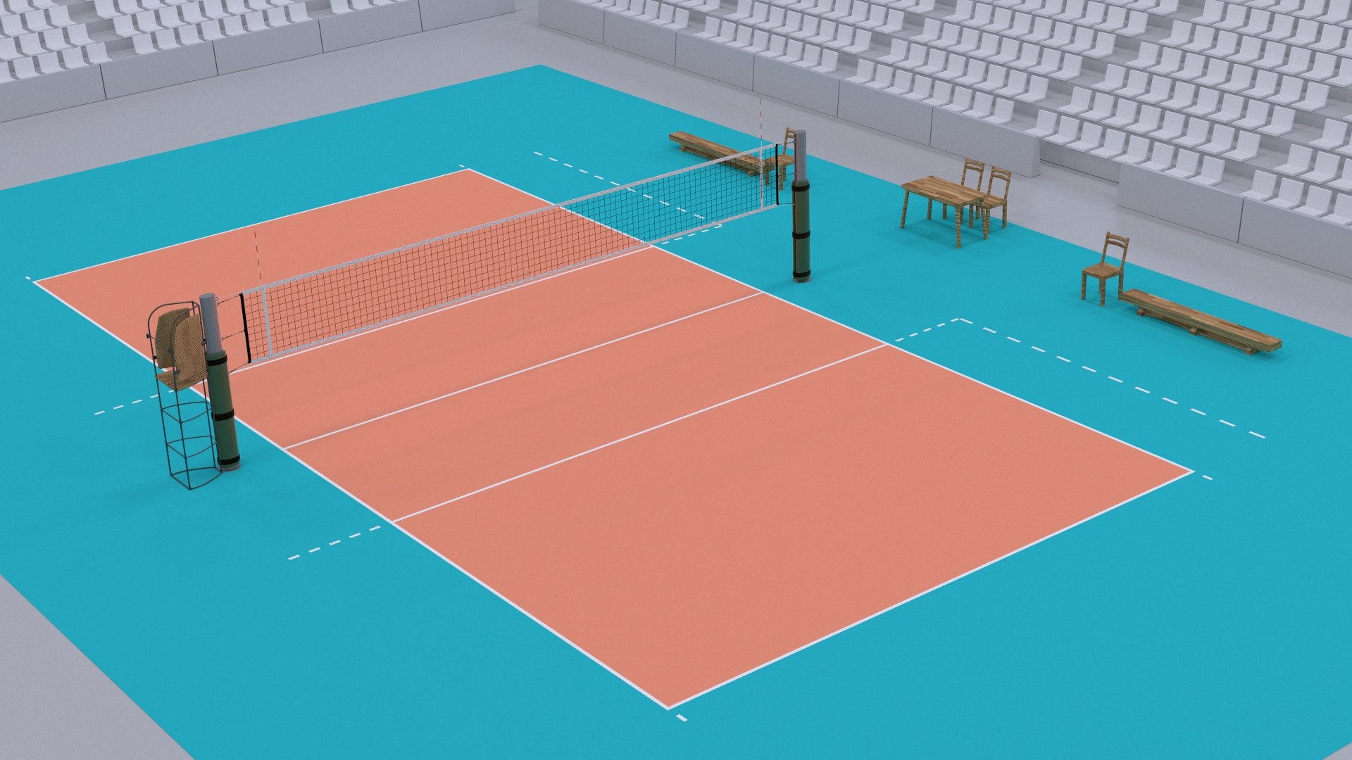 3d model real volleyball court