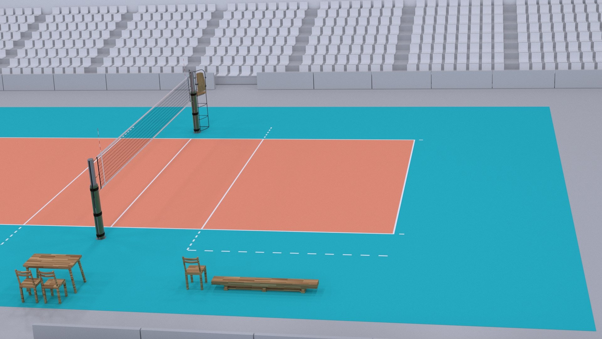 3d model real volleyball court