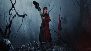 Wednesday Addams Low-poly