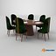Separable Emerald Chairs Heritage Dining Table Minimal Dinner Set