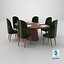 Separable Emerald Chairs Heritage Dining Table Minimal Dinner Set