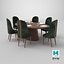 Separable Emerald Chairs Heritage Dining Table Minimal Dinner Set