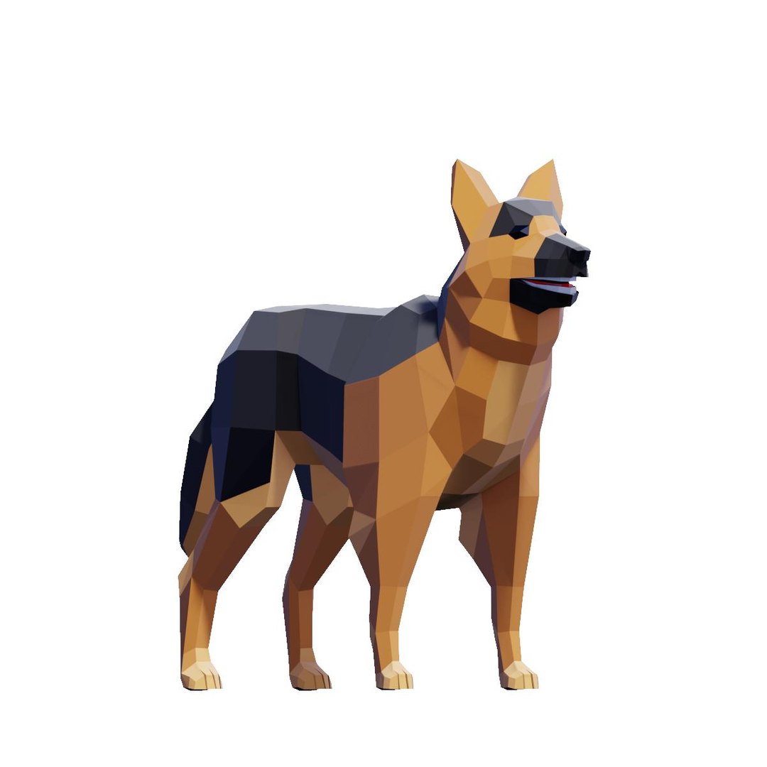 Low Poly German Shepherd Dog Pack 3D Model - TurboSquid 2188674