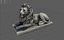 3D Sitting Lion Statue