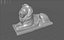 3D Sitting Lion Statue