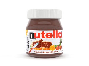 3D nutella chocolate hazelnut spread model