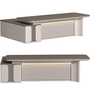 Modern wooden corner computer Table desk executive office desk 3D model 3D model