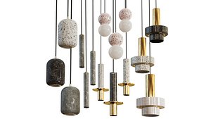 marble lampatron chandelier 3D model