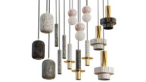 Marble collection of suspended chandeliers Lampatron