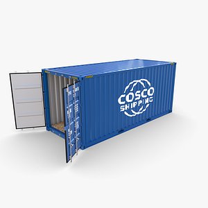 3D 20ft Shipping Container Cosco Shipping v1