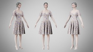 Dress 09 Whimsical Loop Mosaic 3D model