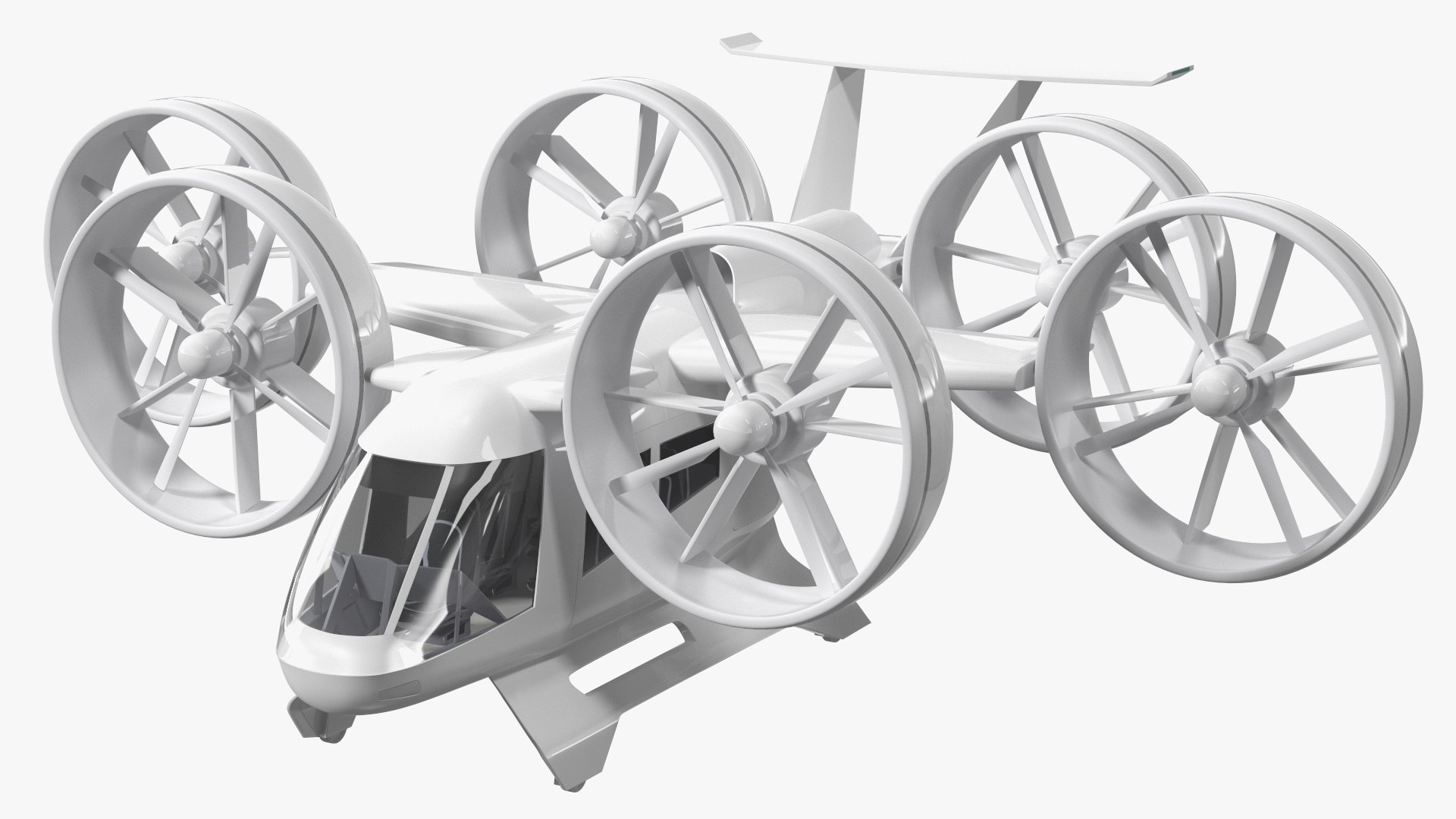 Concept Flying Taxi Simple Interior Rigged 3D model preview