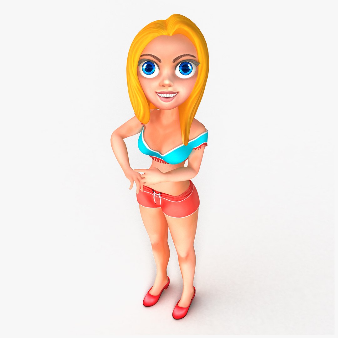 Girl Cartoon 3d Model