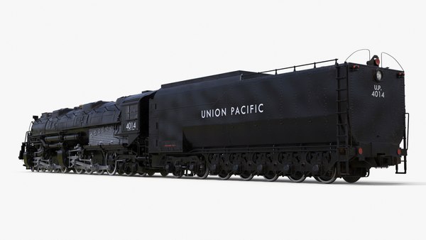 modelo 3d Locomotora Big Boy con ténder remolcado preparada para Cinema ...