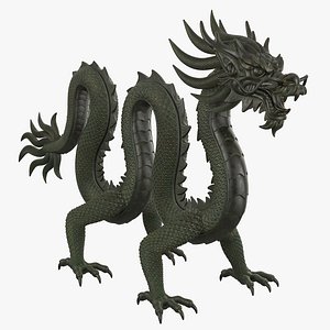 3D model chinese dragon rig clr