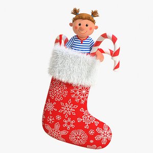 3D model christmas sock