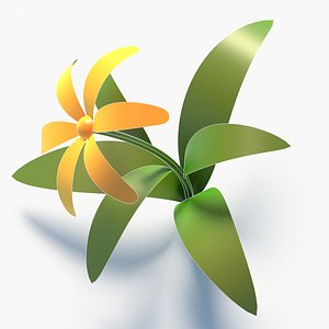 Low Poly Cartoon Flower