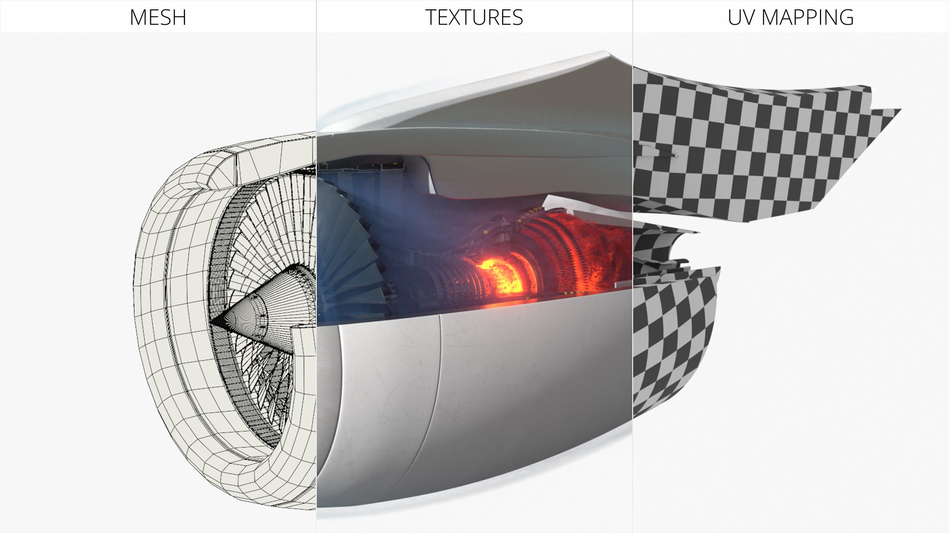 Gas Turbine Jet Engine With Airflow VDB Animated For Blender 3D Model ...