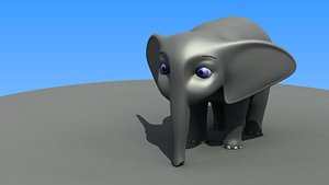 3d cartoon african elephant calf model