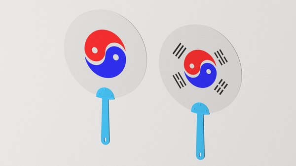 Korean Hand Fan 3D model