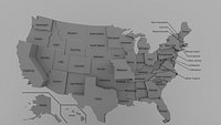 Map of US by state