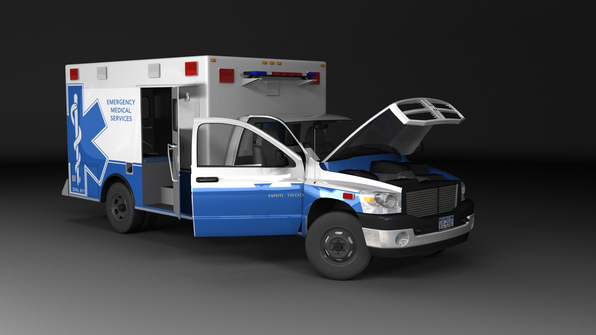 3D 2006 Dodge Ram Ambulance model https://p.turbosquid.com/ts-thumb/Ub/M0vGOT/cH/2006_ram_ambulance_11/jpg/1631079758/1920x1080/fit_q87/26977ef71653b3f70fd386c47d555555aaf75870/2006_ram_ambulance_11.jpg