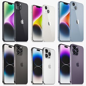 3D Apple iPhone 14 and 14 MAX and 14 Pro and 14 Pro MAX v1