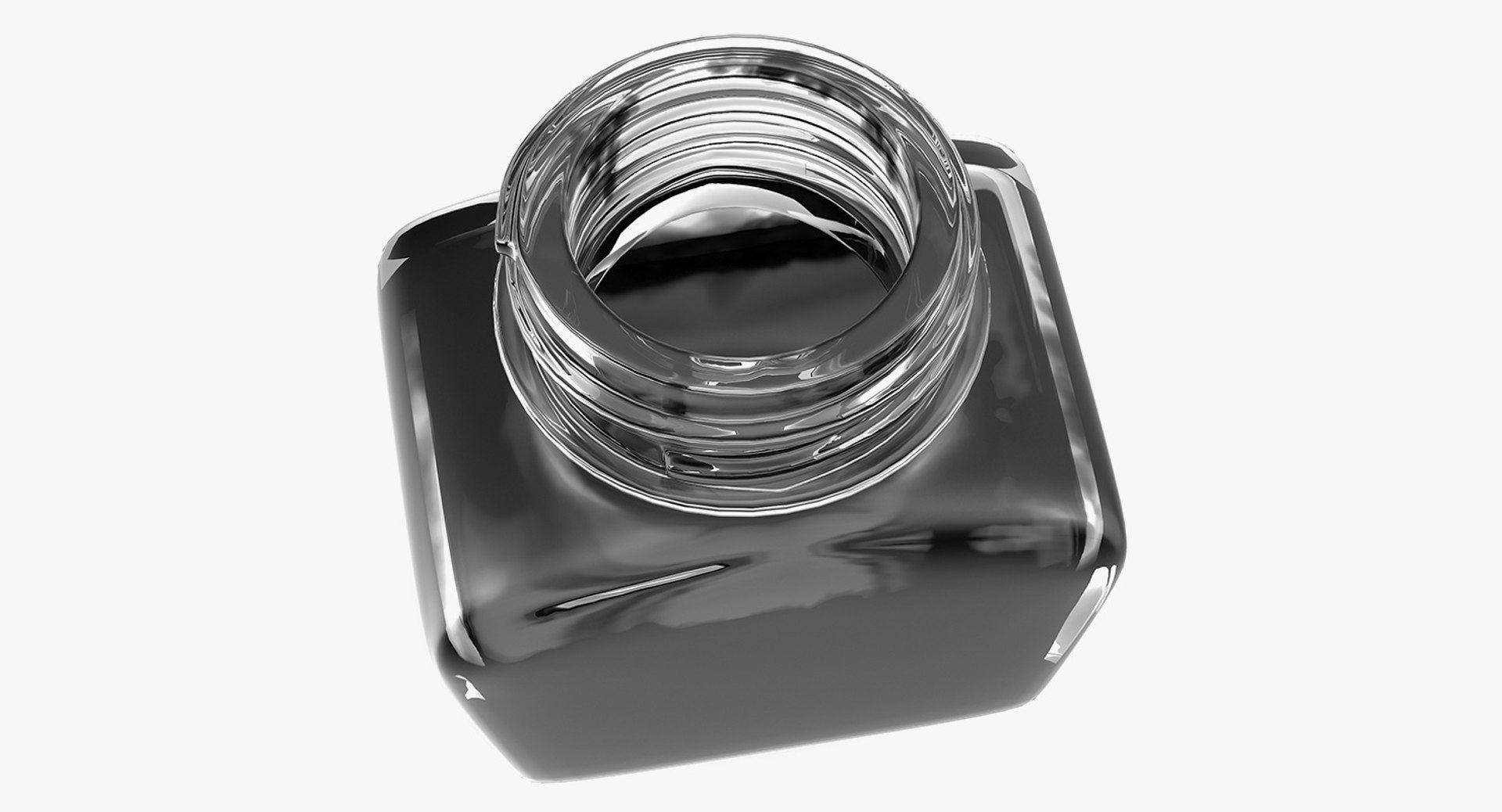 3D quill inkwell ink model - TurboSquid 1428924