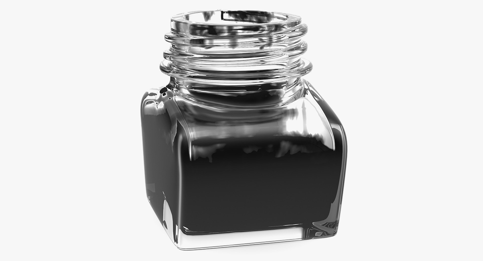 3D quill inkwell ink model - TurboSquid 1428924