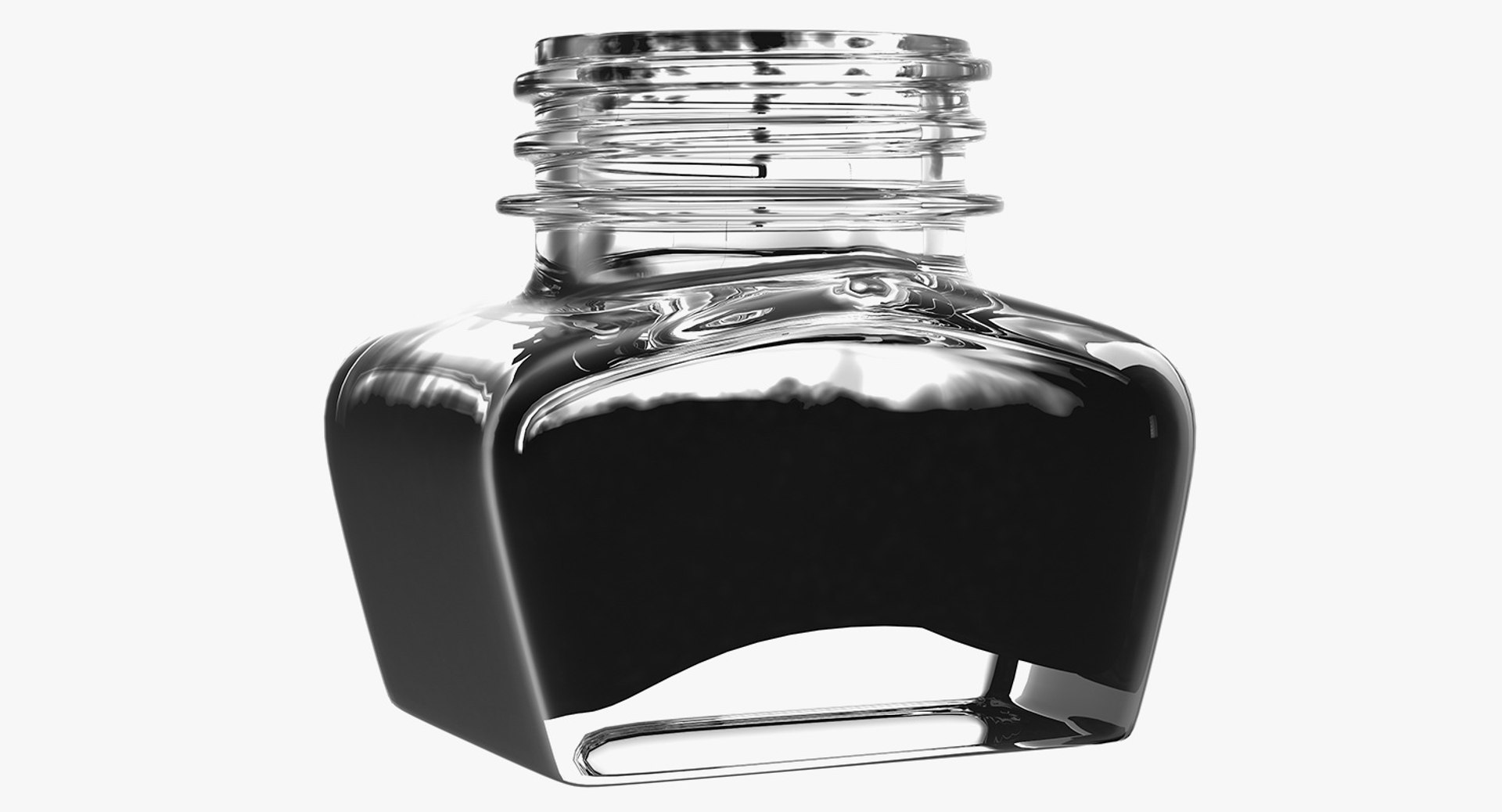 3D quill inkwell ink model - TurboSquid 1428924