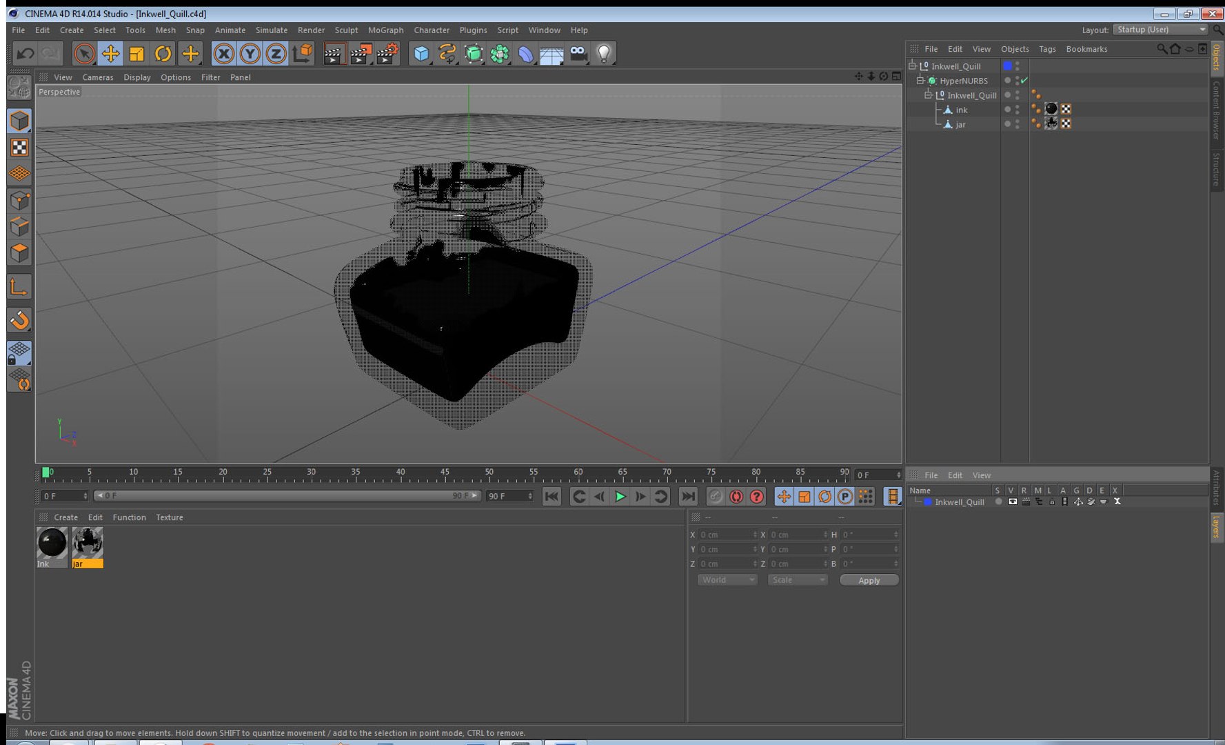 3D quill inkwell ink model - TurboSquid 1428924