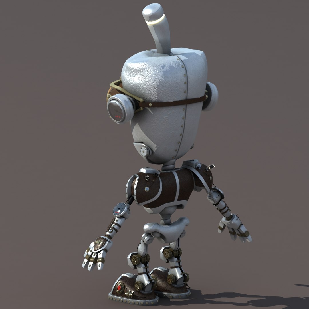 3d model punk robot rig