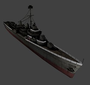 3D american fletcher class destroyer