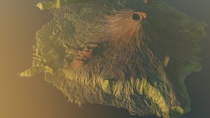 3D Small Aleutian Island Volcano model