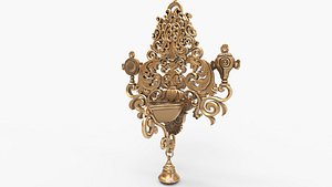 shanku chakra oil lamp 3D model