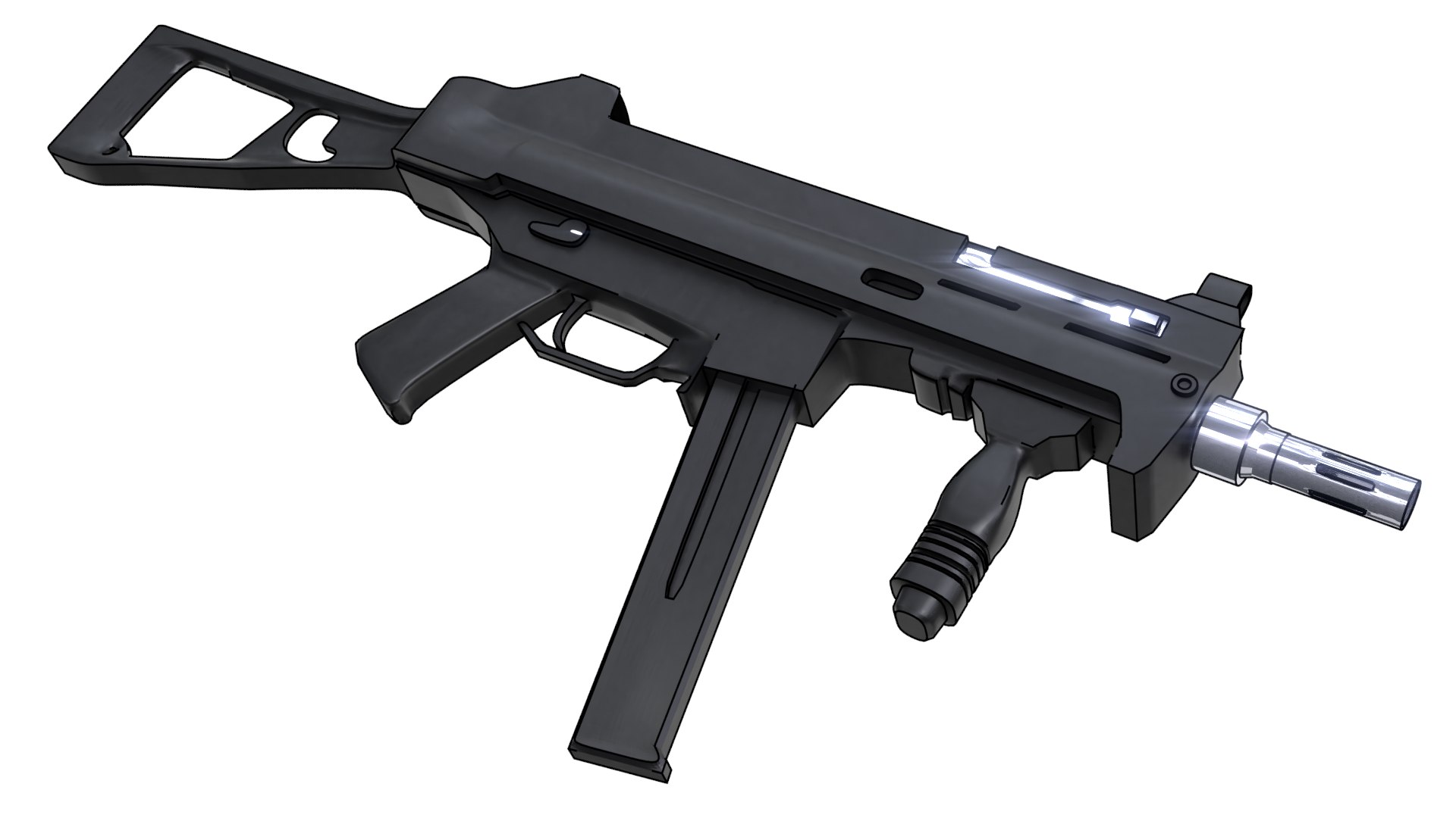 3D Light Submachine Gun Weapon Model TurboSquid 1351847