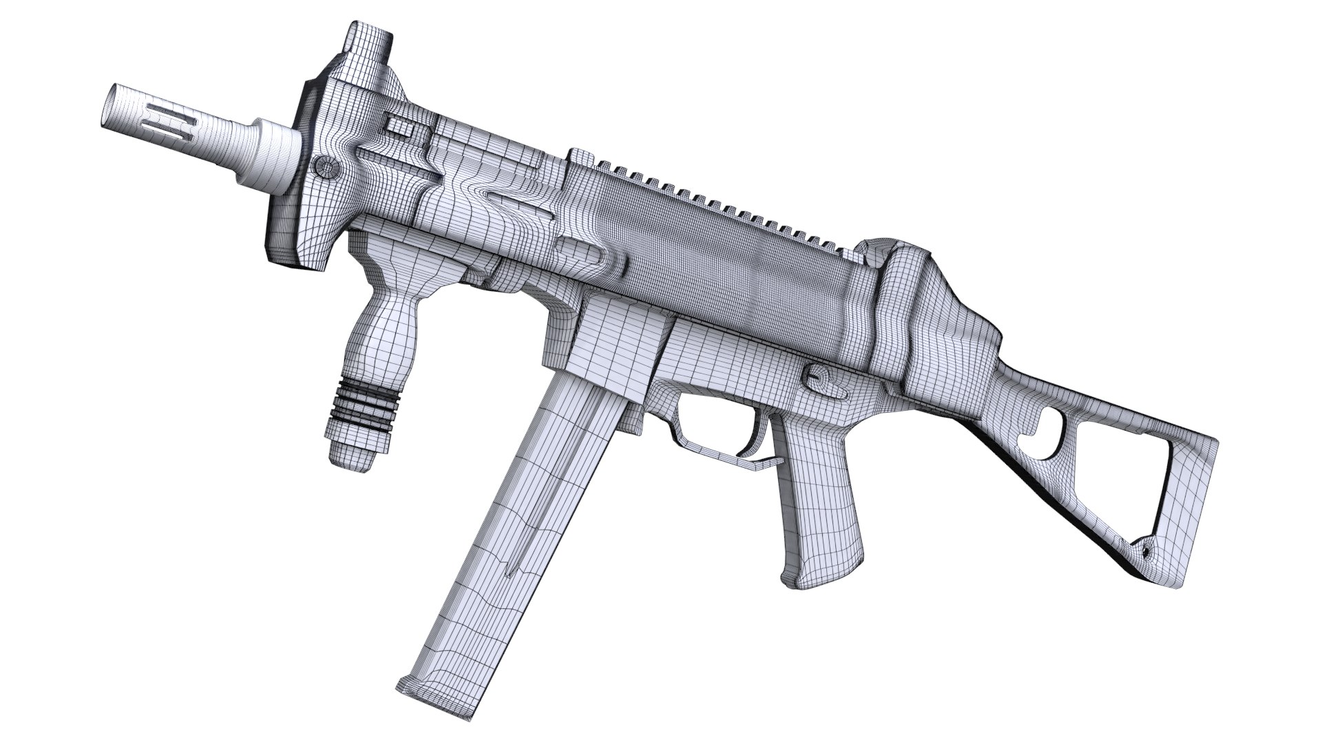 3D Light Submachine Gun Weapon Model TurboSquid 1351847