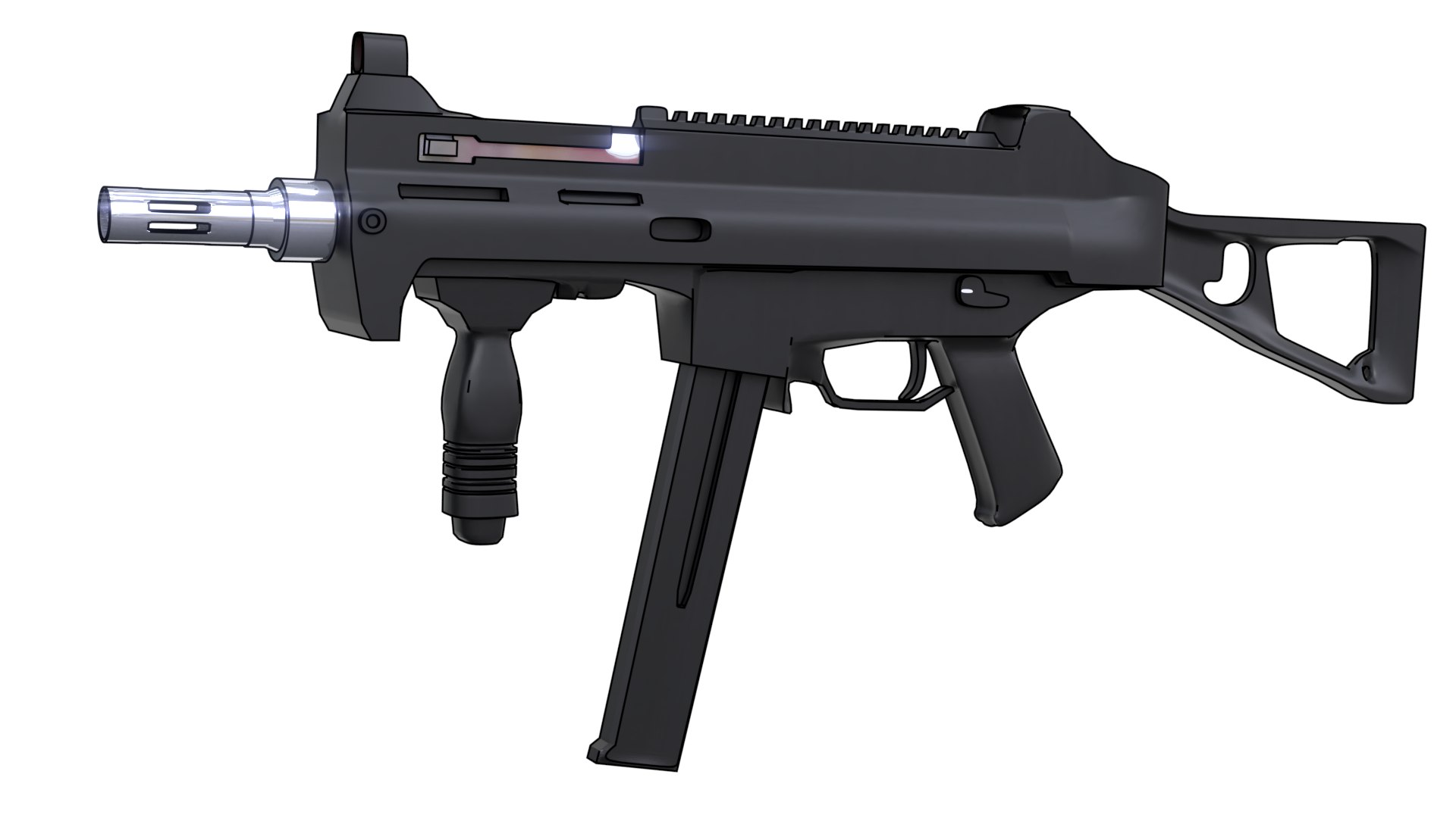 3D Light Submachine Gun Weapon Model - TurboSquid 1351847