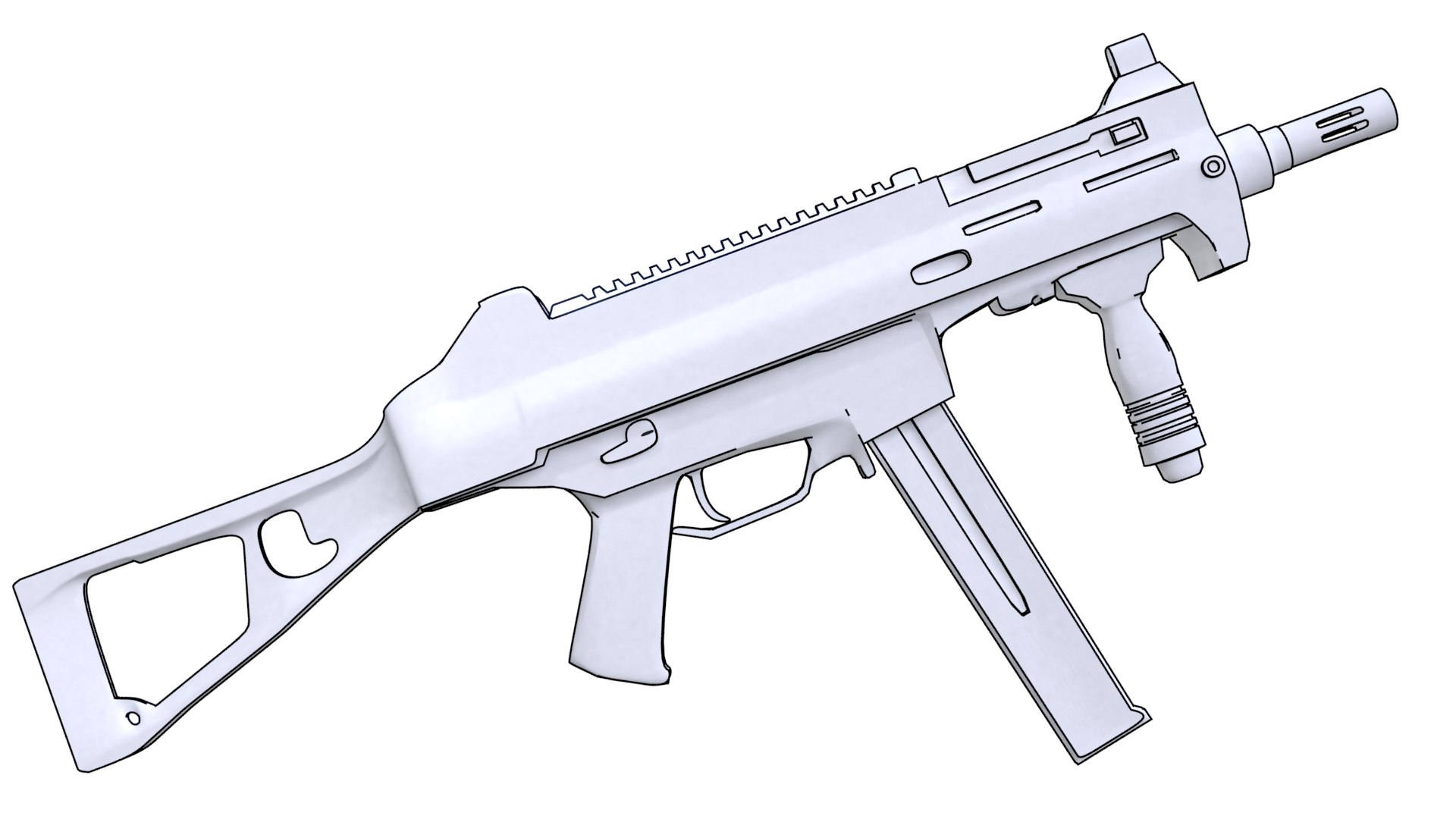 3D Light Submachine Gun Weapon Model TurboSquid 1351847