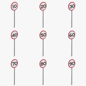3D Speed Limit Road Sign Vol 1