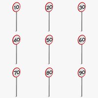 Speed Limit Road Sign Vol 1