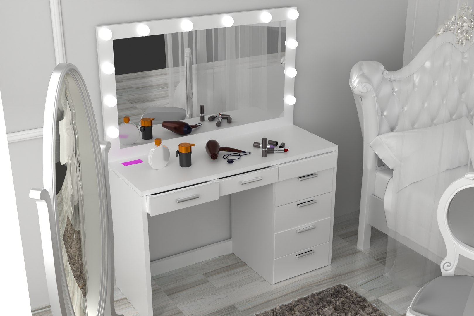 Classic Luxury  Bedroom with White Table  Big Mirror- 3D Model Ready to Render inside Blender Cycles model https://p.turbosquid.com/ts-thumb/Ub/tMsOEj/1N/1/png/1747464249/1920x1080/fit_q87/a190fdac4b748d08dd9484326faa3ee0b1eb8ffa/1.jpg