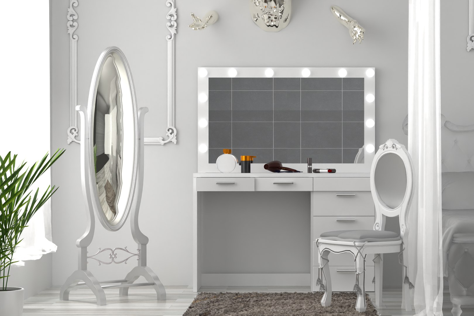 Classic Luxury  Bedroom with White Table  Big Mirror- 3D Model Ready to Render inside Blender Cycles model https://p.turbosquid.com/ts-thumb/Ub/tMsOEj/O4/3/png/1747464247/1920x1080/fit_q87/4be8b3dc9bb4817f9473a606e010e335ae939f22/3.jpg
