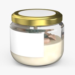Jar Candle Fire Burns 3D