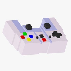 3D Toy joystick  retro 8 bit pixel art model